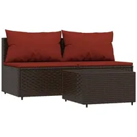 VidaXL Garten-Lounge-Set 3-tlg. braun