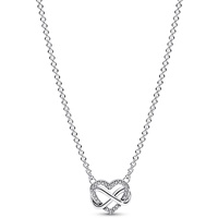 Pandora Moments Funkelnde Unendlichkeits-Herz Collier-Halskette aus Sterling Silber mit
