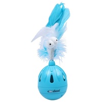 COOCKOO Katzenspielzeug Tumbler blau 19,5x7cm interaktiv mit Timer &