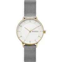 Skagen Damenuhr Riis, Dreizeiger Uhrwerk, 36mm Gold Edelstahlgehäuse mit