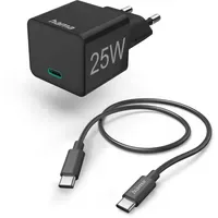Hama Schnellladegerät mit Ladekabel USB-C Mini-Ladegerät PD 25 W