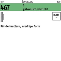 Industrial Quality Supplies DIN 467 Rändelmuttern 5 M 6