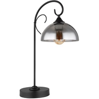 GLOBO Tischlampe rauch Nachttisch Lampe Tischleuchte Glas rauchig Schlafzimmer,