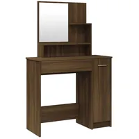 VidaXL Schminktisch mit Spiegel Braun Eichen-Optik 86,5x35x136 cm