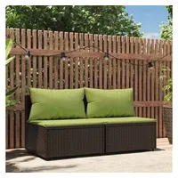 VidaXL Garten-Mittelsofas 2-tlg. braun