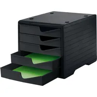 Styro Schubladenbox styroswingbox schwarz 275-8430.991, DIN C4 mit 5