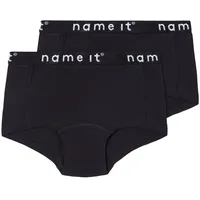 NAME IT Nkfhipster 2p Noos Unterhose, Black/Pack:w/ Black, 134