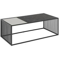 MID.YOU Couchtisch Schwarz, Kunststoff, Glas, rechteckig, 120x60x40 cm, Wohnzimmer,