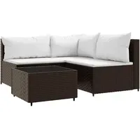 VidaXL Garten-Lounge-Set 4-tlg. braun