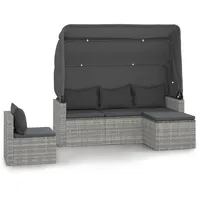 VidaXL Garten-Lounge-Set 4-tlg. grau