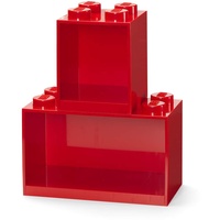 LEGO Bausteinregal-Set Brick SHELF 2-teilig rot - Rot
