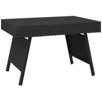 VidaXL Beistelltisch Klappbar Schwarz 60x40x38 cm Poly Rattan