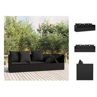 VidaXL Outdoor-Loungebett mit Kissen Schwarz Poly Rattan