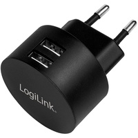 Logilink USB Steckdosenadapter 2x USB-Port für Fast Charging 10.5W