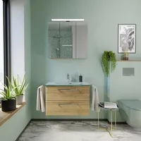 Pelipal Badmöbel-Set Trentino 3-tlg. Riviera Eiche