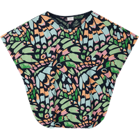 S.Oliver - T-Shirt mit Fledermausärmel, Mädchen, blau|mehrfarbig, XL