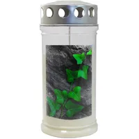 Jeka Gedenkkerze Efeu auf Stein 75 x 170 mm