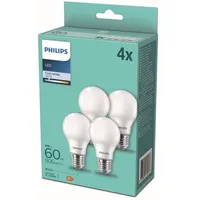 Philips LED-Lampe Standard A60 8W/840 60W Frosted 4-pack E27