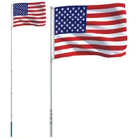 VidaXL Flagge der Vereinigten Staaten mit Mast 5,55 m