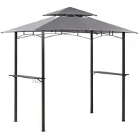Beliani Pavillon Naro 1,48 x 2,4 m Grau/Schwarz