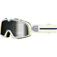 100% Barstow Arno Motorrad Brille verspiegelt Weiß/Schwarz Silber Verspiegelt