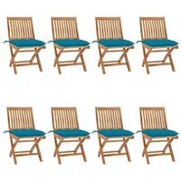 VidaXL Klappbare Gartenstühle mit Kissen 22,2 x 44,6 x