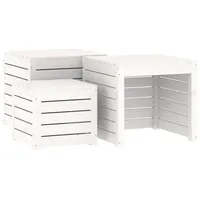 VidaXL 4-tlg. Gartenbox-Set Weiß Massivholz Kiefer