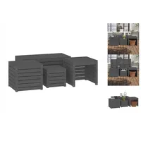 VidaXL 4-tlg. Gartenbox-Set Grau Massivholz Kiefer
