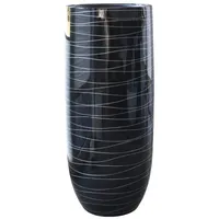 Vivanno Pflanzkübel Blumenkübel exklusiv Fiberglas ASCONIA Schwarz Hochglanz, 95