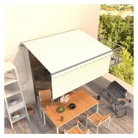 VidaXL Automatisch Gelenkarmmarkise 350 x 250 cm creme inkl.