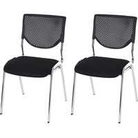 MCW 2er-Set Besucherstuhl H401, Konferenzstuhl stapelbar, Stoff/Textil ~ Sitz