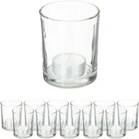 Relaxdays Teelichthalter 12er Set Glas Transparent