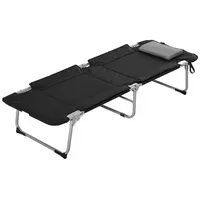 Outsunny Campingliege Feldbett Schwarz/Silber
