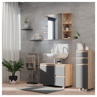 Vicco Midischrank J-Shape Sonoma Anthrazit modern 30x95cm Badezimmer Schrank