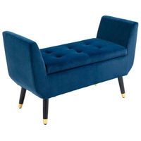 Homcom Luxus Sitzbank mit Stauraum Polyester Gummiholz Blau 107