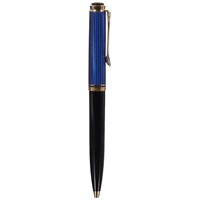 Pelikan Kugelschreiber Souverän 600, Schwarz-Blau, hochwertiger Druckkugelschreiber im Geschenk-Etui,