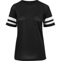 Build Your Brand Women's BY033-Ladies Mesh Stripe Tee T-Shirt,