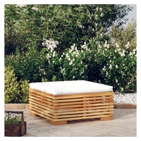 VidaXL Gartenhocker mit Creme Kissen Massivholz Teak