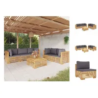 VidaXL Garten-Lounge-Set 6-tlg. Massivholz Teak braun
