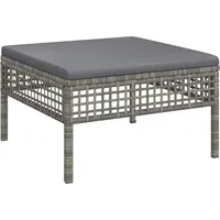 VidaXL Gartenhocker mit Kissen Grau Poly Rattan