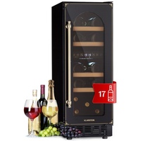 Klarstein Einbau-Weinkühlschrank, Kleiner Getränkekühlschrank Schmal, 2 Zonen Weinkühlschrank mit