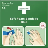 CEDERROTH Soft Foam Bandage Finger/Zeh,blau,Polyurethanschaum,selbstklebend,3cm,4,5m