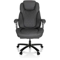 HJH Office XXL PULLMANN Kunstleder Grau Bürosessel bis 180kg
