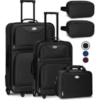 Juskys Athen Koffer-Set 5-tlg. schwarz