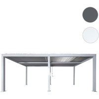 Mendler Pergola HWC-L46, Gartenpavillon Lamellen-Pavillon, 11cm-Aluminium-Gestell, Regenrinne sturmfest, 3x6m