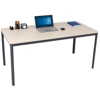 Furni24 Schreibtisch Nova 180x80x75 cm, Sandfarbe/anthrazit