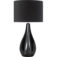 Beliani Tischlampe schwarz 60 cm Trommelform SANTEE
