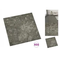 VidaXL PVC-Fliesen Selbstklebend 55 Stk. 5,11 m2 Grau