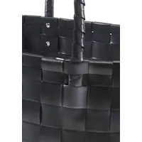 Kobolo Einkaufstasche Einkaufskorb geflochten Kunststoff Shopper - NOIR XXL