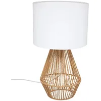 Atmosphera Créateur d'intérieur Tischlampe LILA, geflochtener Sockel, 40 cm